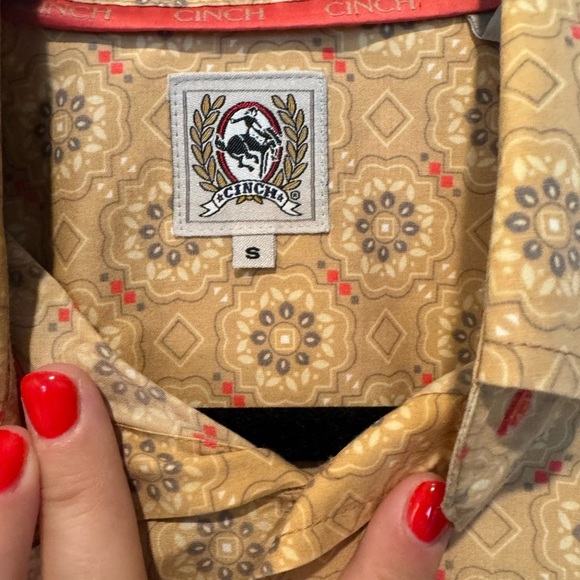 Cinch Men's Small Long Sleeve Western Cowboy Rodeo Cotton Button Down - Picture 3 of 4